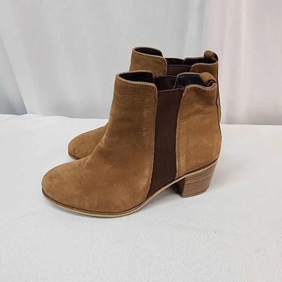 Dune London Women's Walker Boot Size 10 Block Heel Chelsea Pull On Tan Suede Y - Picture 5 of 11